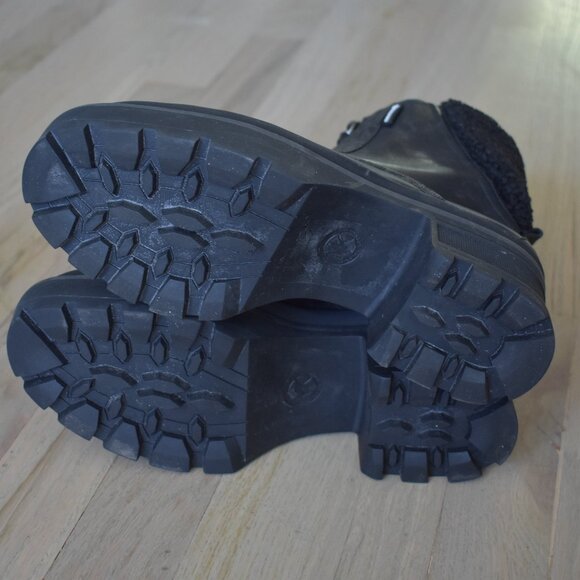 Michael Kors Women Channing Waterproof Black Rain Platform Lug Sole Boots - Picture 7 of 11